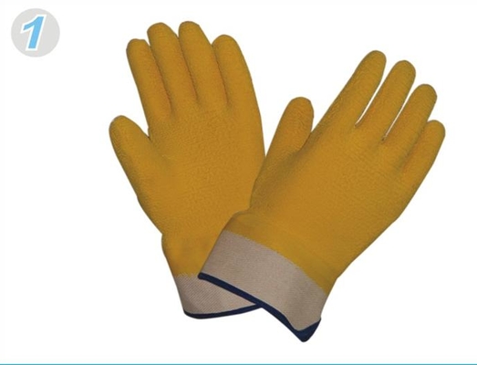 Wrinkle Finished Medium Duty Coating Industrial Protective Gloves For Warehousing