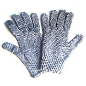 Personalised Grey Cut Resistant Seamless Fabric Knitted Cotton Hand Gloves