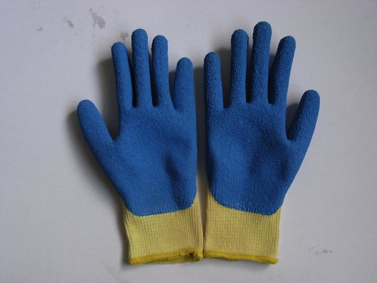 S Wrinkle Finished Cut Resistance Heavy Duty Blue Latex Coated Gloves