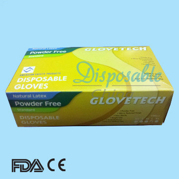 Clear disposable vinyl gloves/medical examination gloves powder lightly