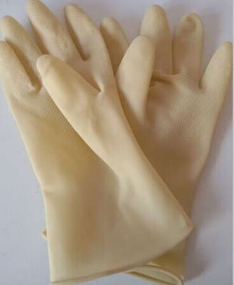 Long rubber Latex Household Gloves in natural rubber for cleaning and kitchen