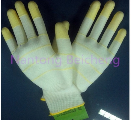 Colorful PU Coated Glove 13 Gauge with Pale White Polyester Dip Palm