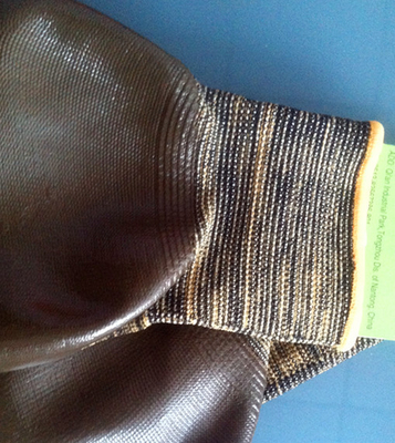 Brown Smooth Nitrile Work Gloves 13 Gauge With Polyester Liner Dip Palm