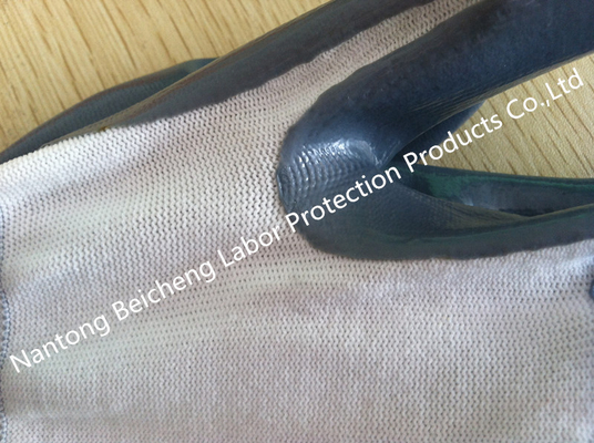 Durable Grey Nitrile Work Gloves Polyester Liner With Heat Transfer Print