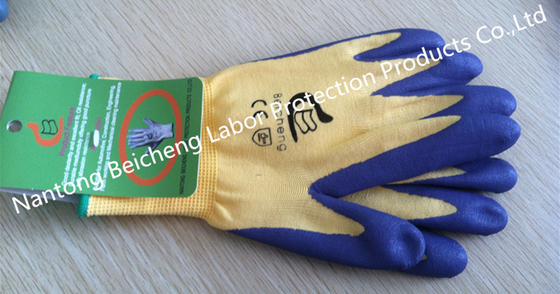 Breathable Foam Nitrile Work Gloves Purple With 13 Gauge Knitting