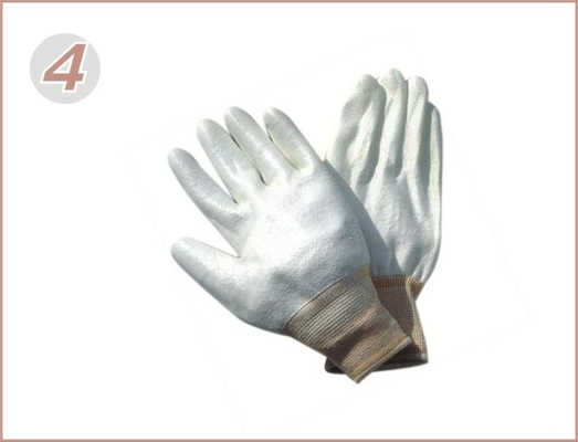 Safety White Dyneema Liner Dipping Cut Resistant Glove With PU Coated