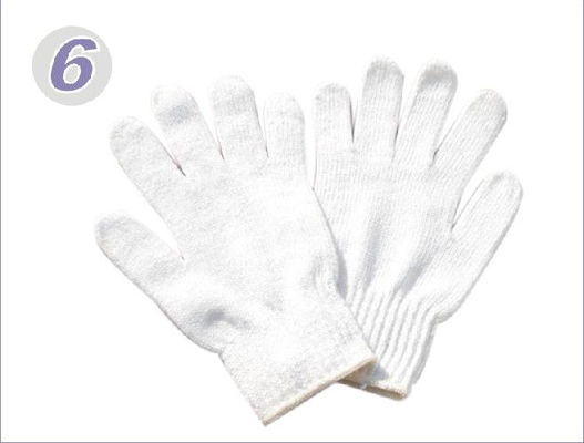 Garden Working White Knitted Bleached Poly / Cotton Gloves