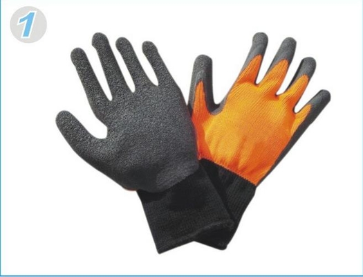 Puncture Resistance Safety Working Latex Coated Gloves With Fluorescent Liner