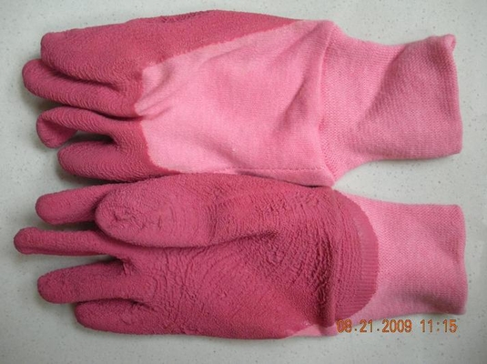 Open Back Latex Coated Childrens Gardening Gloves With Color Logo