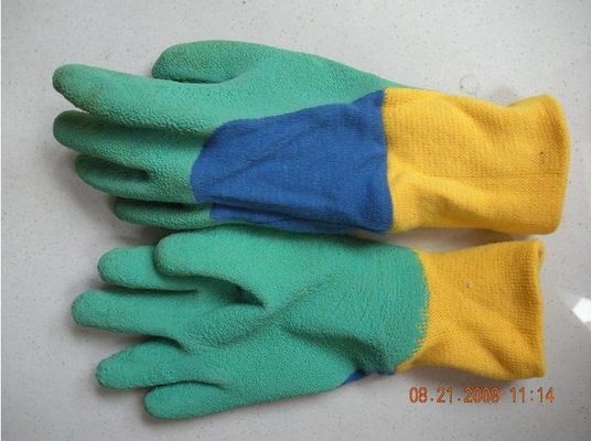 Open Back Latex Coated Childrens Gardening Gloves With Color Logo