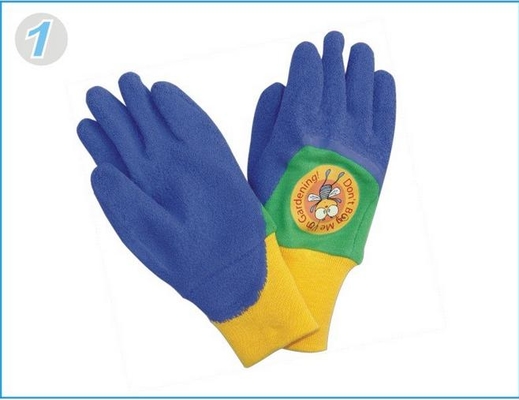 M Abrasion Resistance Wrinkle Finish Color Latex Coated Gloves For Kids