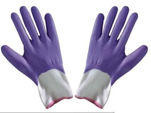 M personalizzato durevole schiuma finito Nitrile viola rivestite guanti protettivi mano di lavoro