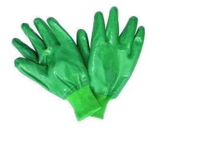 Guanti di mano flessibilità verde Nitrile rivestimento protettivo durevole con fodera morbida Jersey